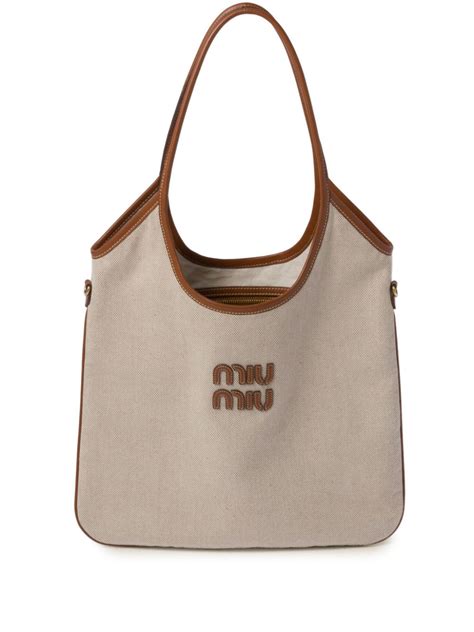 miu miu canvas tote bag|miu miu bag price.